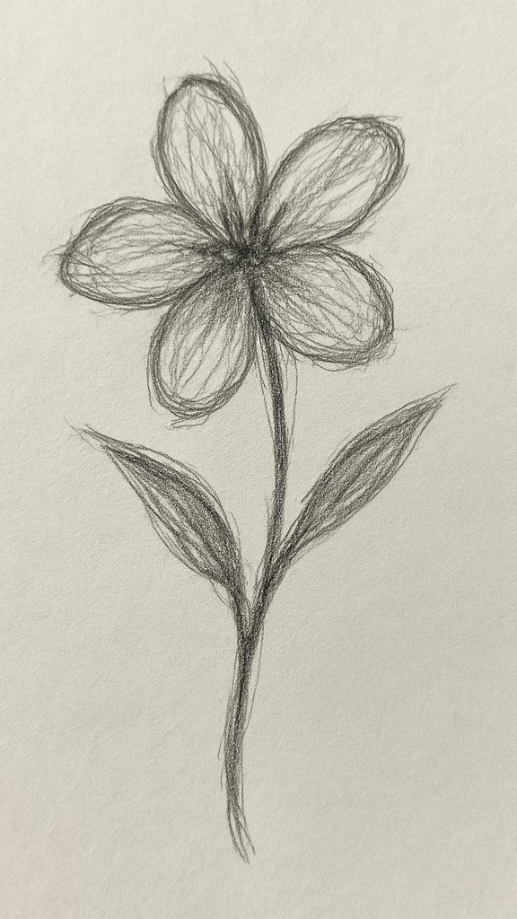 Wildflower illustration from a simple flower drawing ideas sketchbook.