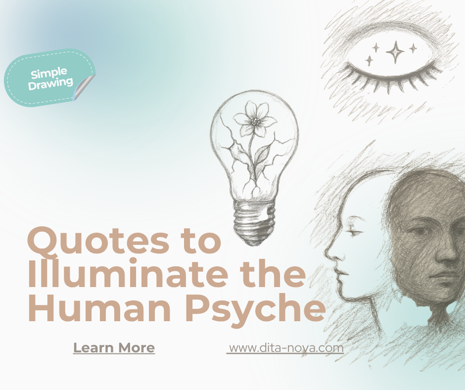 Illustrated collage representing Carl Jung quotes on consciousness, darkness, and the human psyche