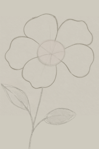 Step-by-step easy hibiscus drawing with circle and cute petals