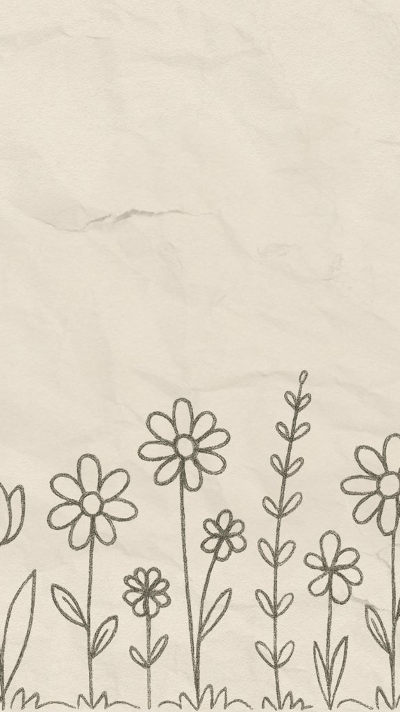 Simple garden flower doodle, hand-drawn flower pattern design